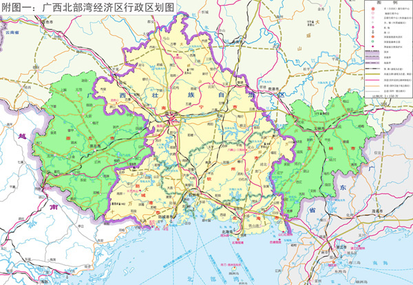 广西北部湾经济区行政区划图